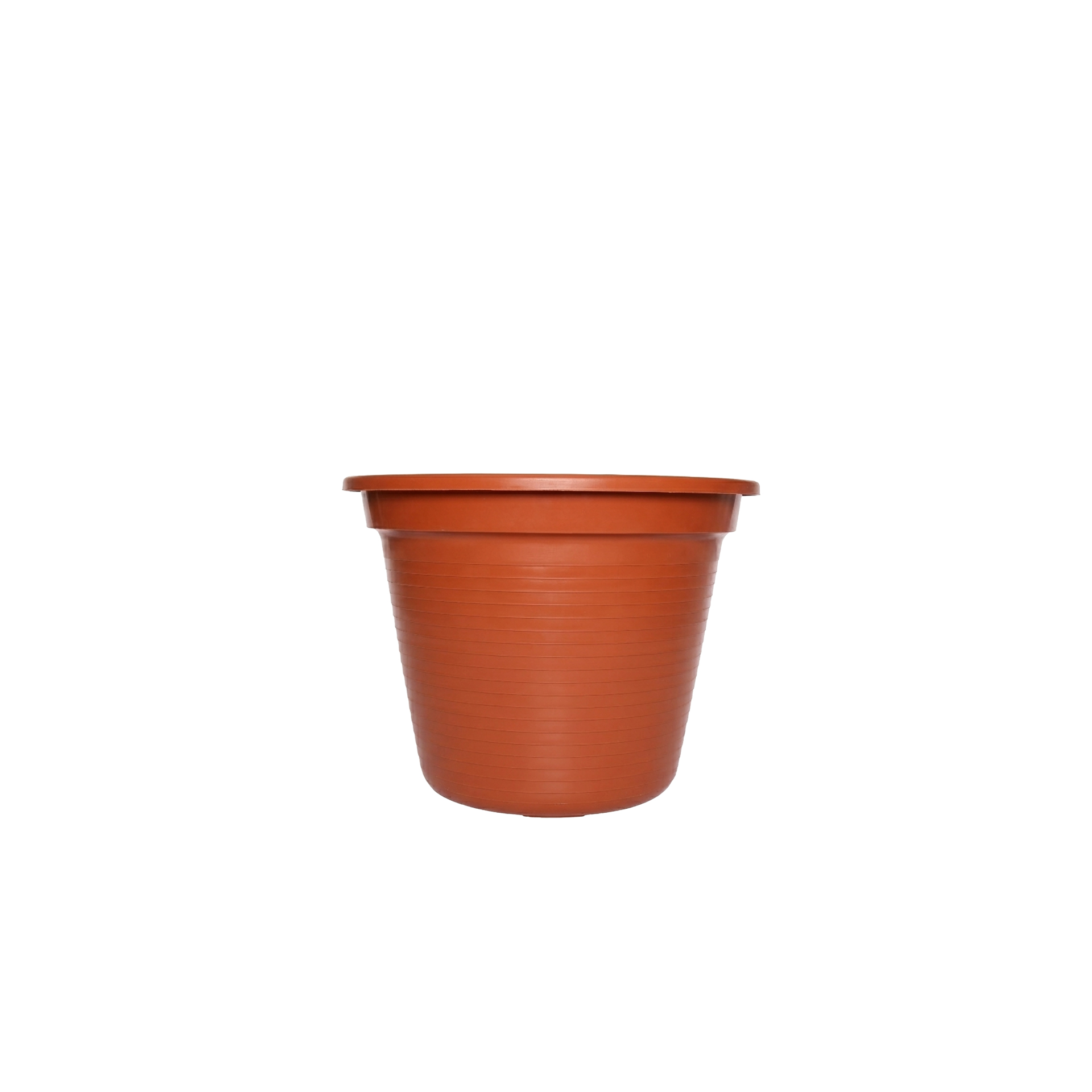 Vaso Plástico Tradicional Brilho Redondo Castanho 20cm