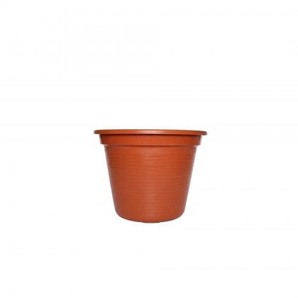 Vaso Pl�stico Tradicional Brilho Redondo Castanho 20cm