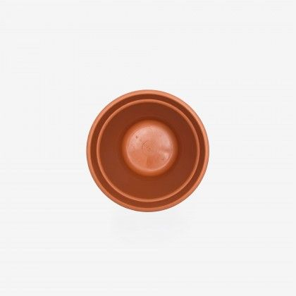 Vaso Pl�stico Tradicional Brilho Redondo Castanho 20cm