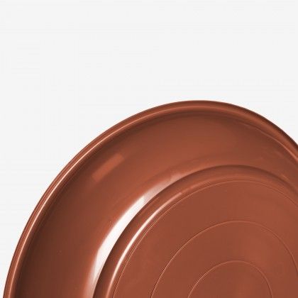 Prato para Vaso Plástico Tradicional Brilho Redondo Castanho 20cm Prato para Vaso Plástico Tradicional Brilho Redondo Castanho 20cm