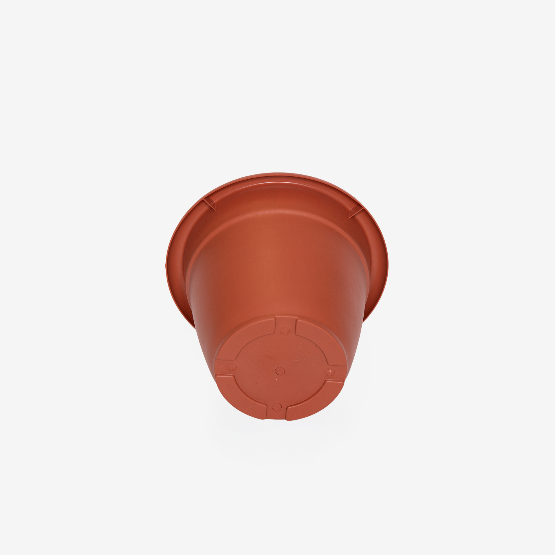 Vaso Plástico Tradicional Liso Redondo Terracota 19cm