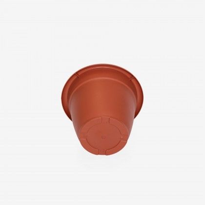 Vaso Pl�stico Tradicional Liso Redondo Terracota 19cm