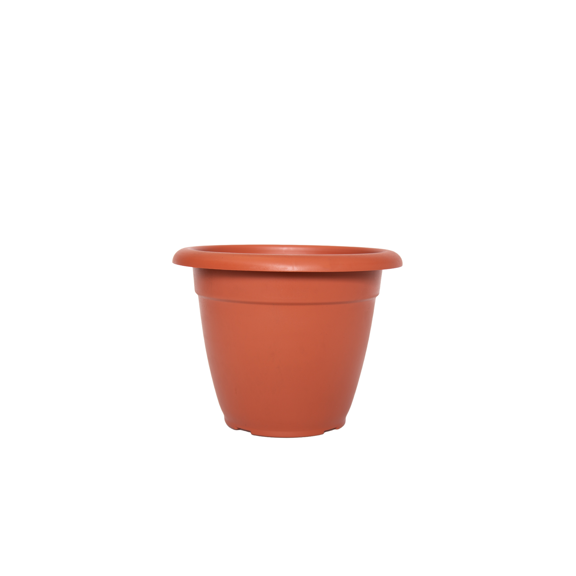 Vaso Plástico Tradicional Liso Redondo Terracota 19cm