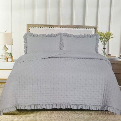 Colcha Monica Cinza 240X260cm Colcha Monica Cinza 240X260cm