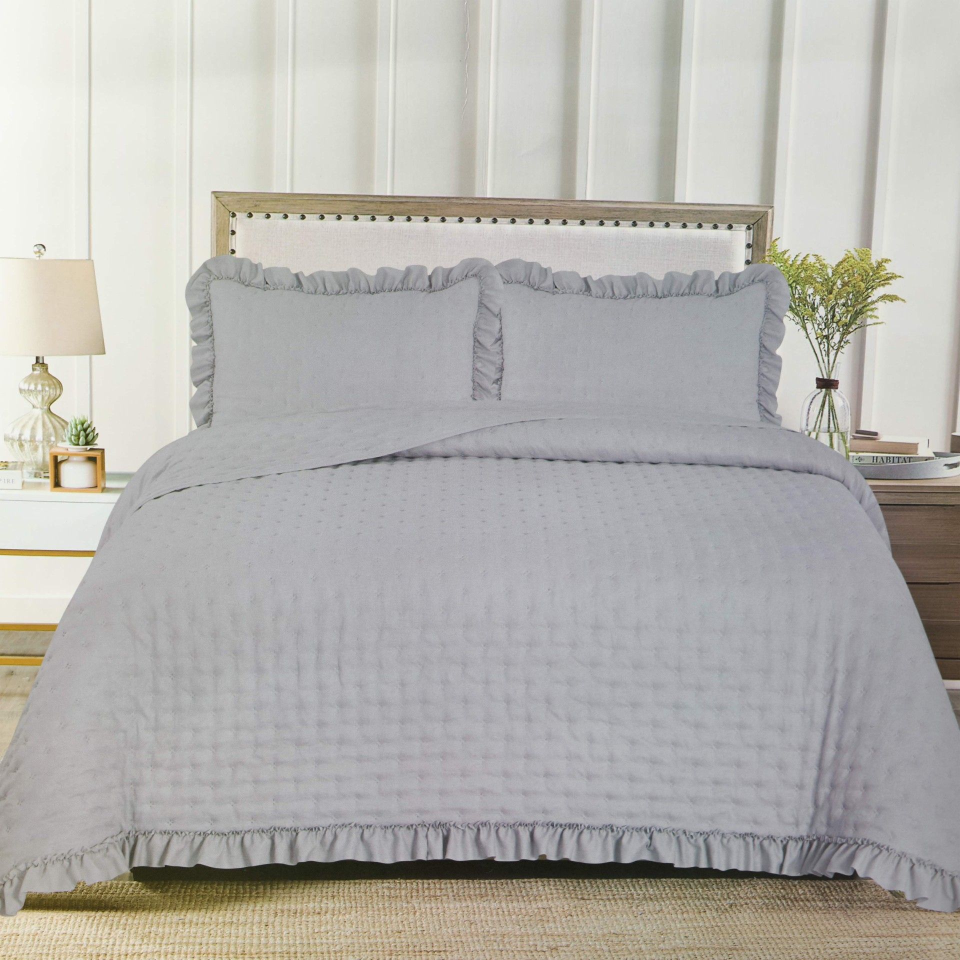 Colcha Monica Cinza 240X260cm