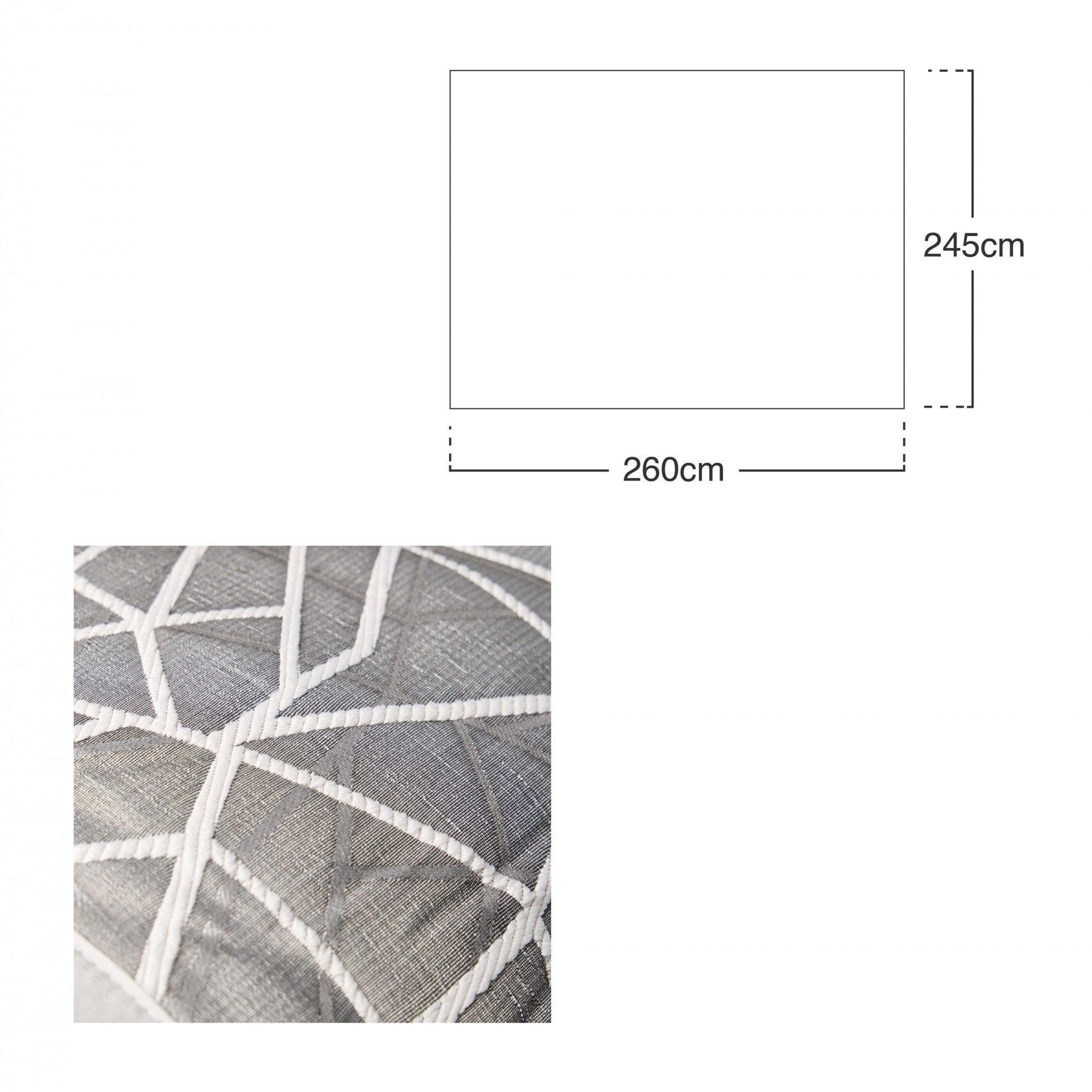 Colcha Diana Cinza 245X260cm