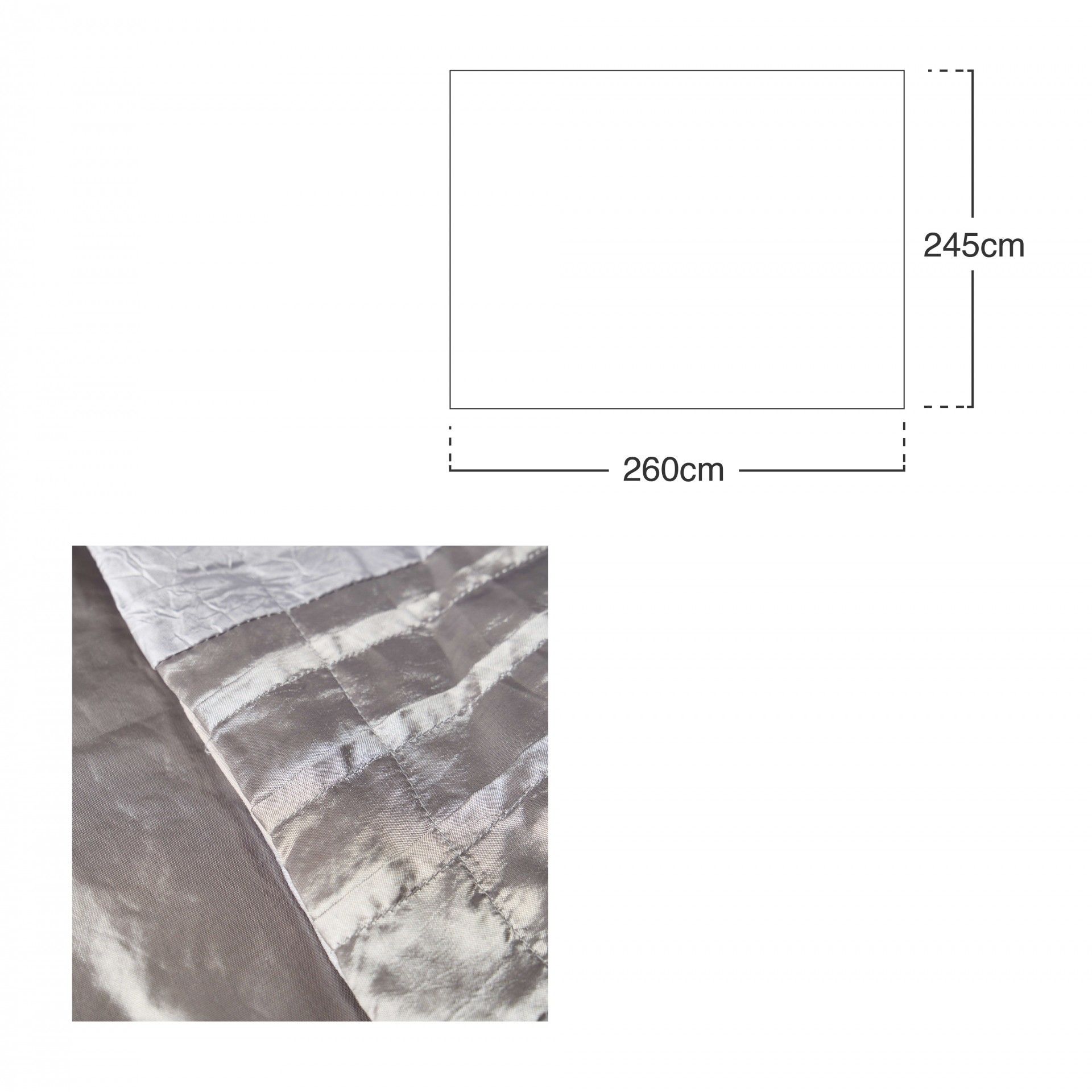 Colcha Siena Cinza 245X260cm