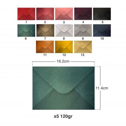 Envelope Metalizados 120gr 114X162mm Pack 5
