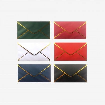 Envelope Borda Dourada 90X163mm Pack 5