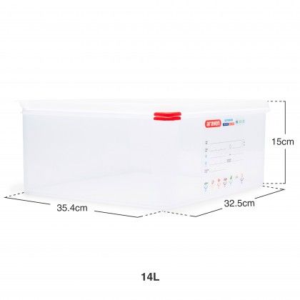 Caixa Herm�tica Polipropileno Tampa Branca Gn2/3 13.5L 35.4X32.5X15cm