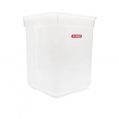 Contentor Polietileno com Tampa Quadrado Branco 60L 41.5X41.5X50cm