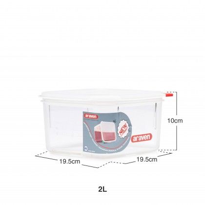 Caixa Hermética Policarbonato Quadrada 2000ml 19.5X19.5X10cm Caixa Hermética Policarbonato Quadrada 2000ml 19.5X19.5X10cm