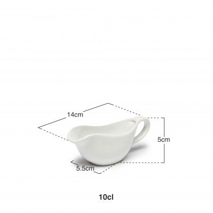 Ta�a para Molho Porcelana Salsera Branco 10cl 14X5.5X5cm