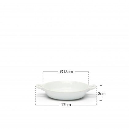Paella Porcelana Degustacion Branco 17X13X3cm