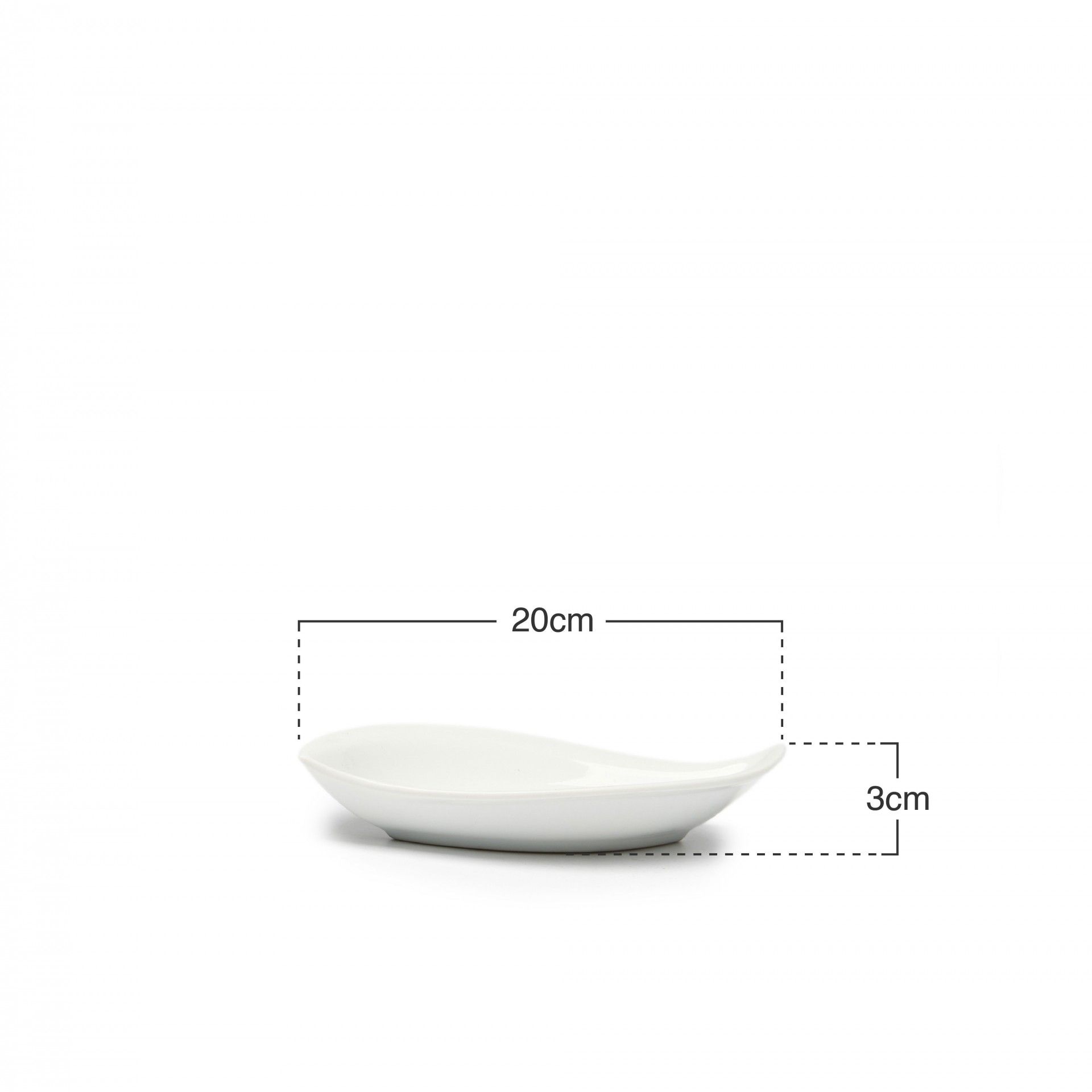 Bandeja Porcelana Degustacion Branco 20X9X3cm