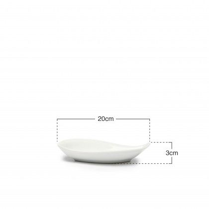 Bandeja Porcelana Degustacion Branco 20X9X3cm