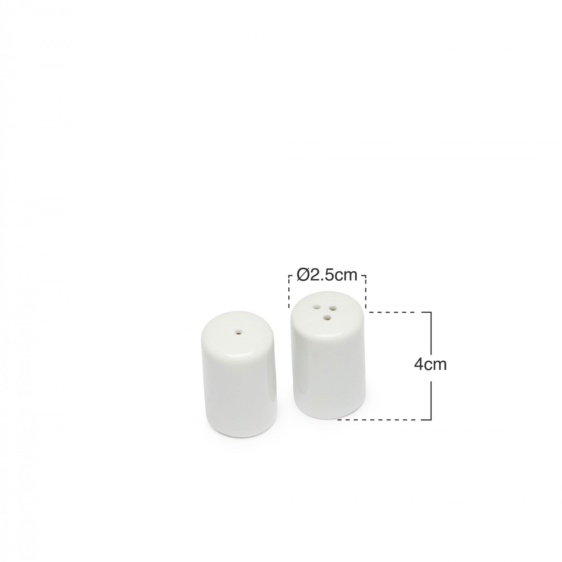 Saleiro + Pimenteiro Porcelana Simple Branco 2.5X4cm