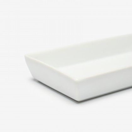 Travessa Porcelana Ming com Asa Branco 20X9X3.8cm Travessa Porcelana Ming com Asa Branco 20X9X3.8cm