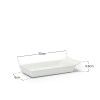 Travessa Porcelana Ming com Asa Branco 20X9X3.8cm Travessa Porcelana Ming com Asa Branco 20X9X3.8cm