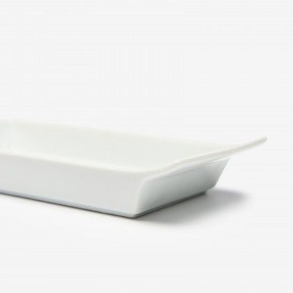 Travessa Porcelana Ming com Asa Branco 20X9X3.8cm Travessa Porcelana Ming com Asa Branco 20X9X3.8cm