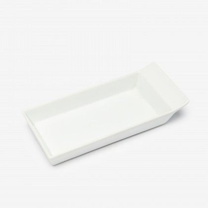 Travessa Porcelana Ming com Asa Branco 20X9X3.8cm Travessa Porcelana Ming com Asa Branco 20X9X3.8cm