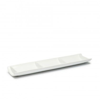 Bandeja 3 Compartimentos Retangular Branco 41X9.5X3cm Bandeja 3 Compartimentos Retangular Branco 41X9.5X3cm