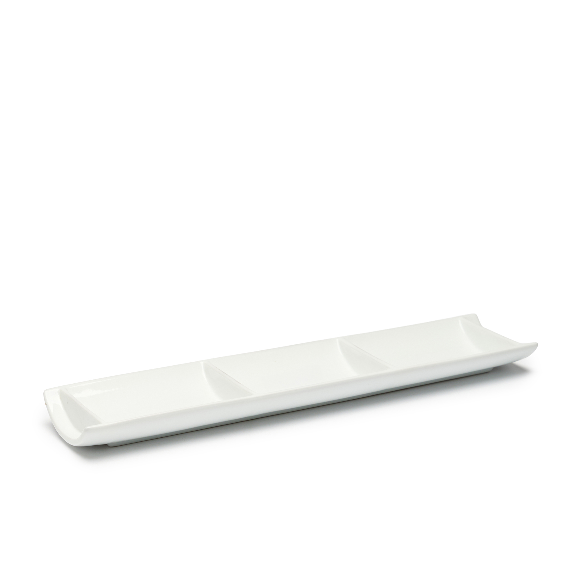 Bandeja 3 Compartimentos Retangular Branco 41X9.5X3cm
