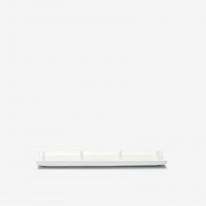 Bandeja 3 Compartimentos Retangular Branco 41X9.5X3cm Bandeja 3 Compartimentos Retangular Branco 41X9.5X3cm