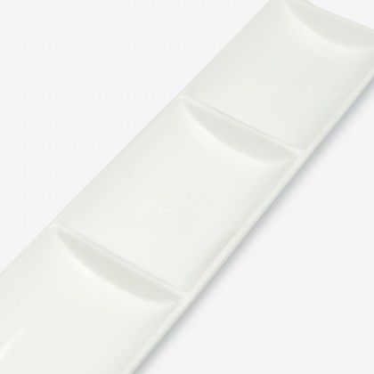 Bandeja 3 Compartimentos Retangular Branco 41X9.5X3cm Bandeja 3 Compartimentos Retangular Branco 41X9.5X3cm