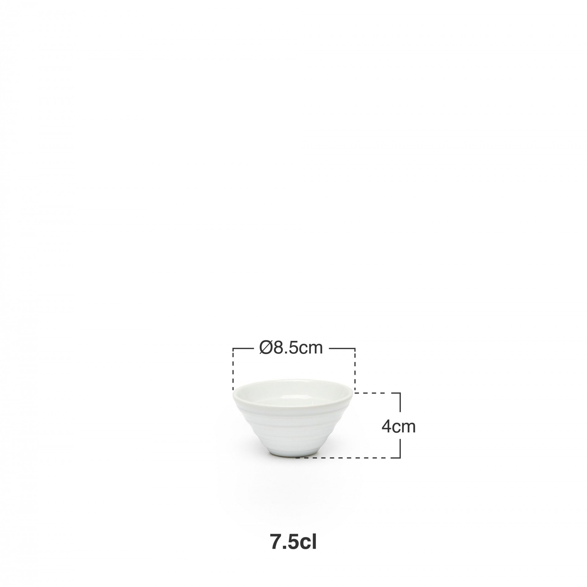 Saladeira Porcelana Rayas Branco 7.5cl 8.5X4cm