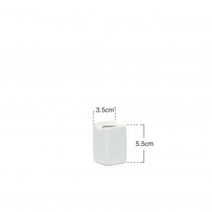 Paliteiro Porcelana Simple Branco 3.5X3.5X5.5cm Paliteiro Porcelana Simple Branco 3.5X3.5X5.5cm