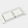 Bandeja Porcelana Degustacion com 2 Ta�as Branco 10cl