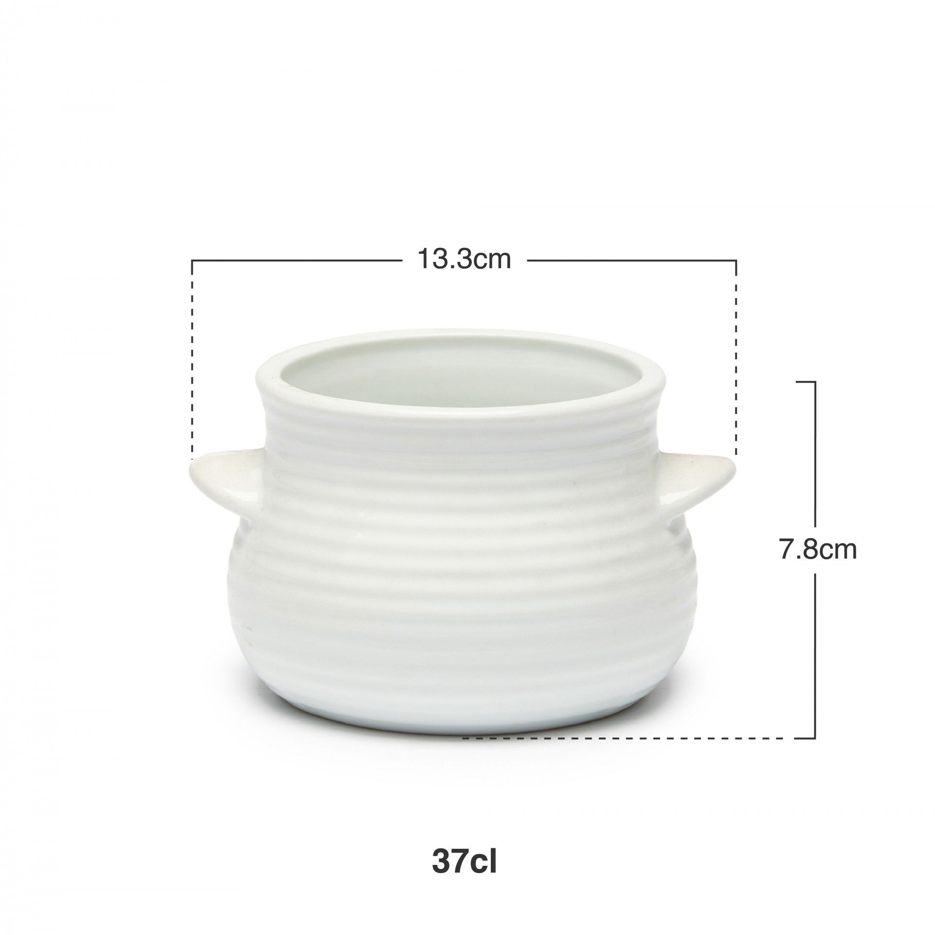 Pote Porcelana Branco 37cl 13.3X11X7.8cm