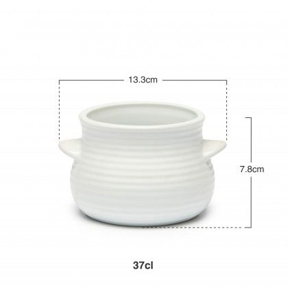 Pote Porcelana Branco 37cl 13.3X11X7.8cm Pote Porcelana Branco 37cl 13.3X11X7.8cm