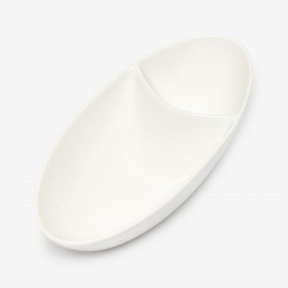 Bandeja Porcelana Olive Branco 19X9cm Bandeja Porcelana Olive Branco 19X9cm