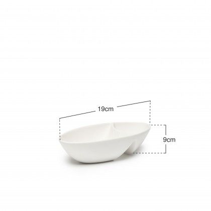 Bandeja Porcelana Olive Branco 19X9cm Bandeja Porcelana Olive Branco 19X9cm