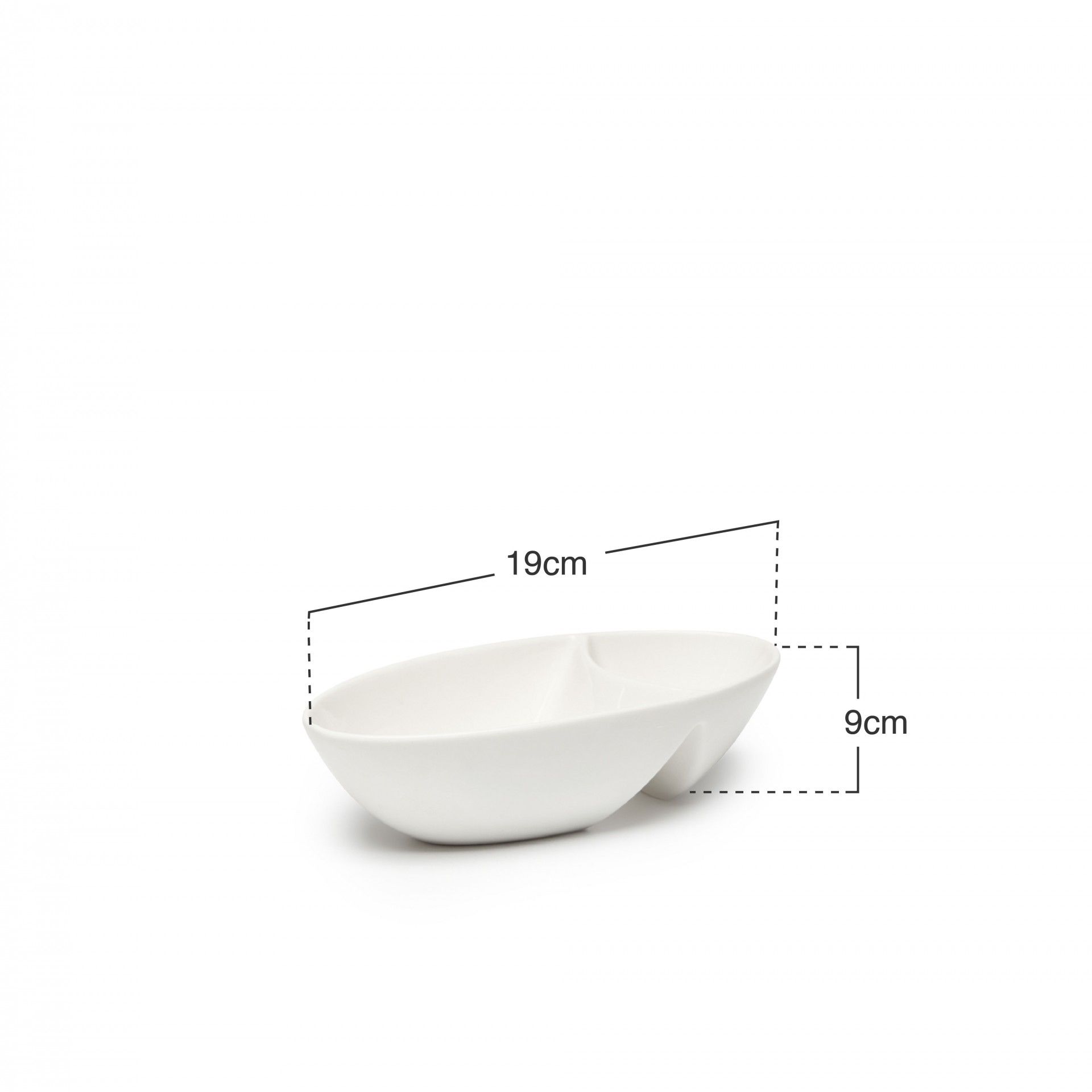 Bandeja Porcelana Olive Branco 19X9cm