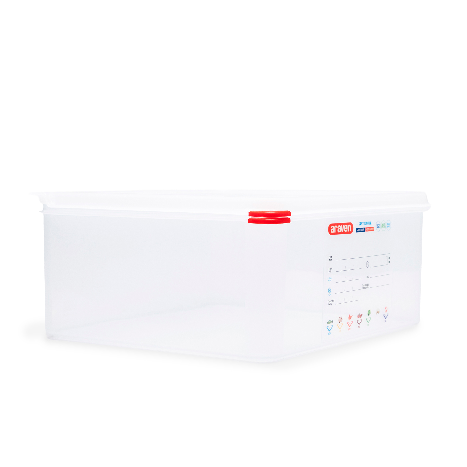 Caixa Hermética Polipropileno Tampa Branca Gn2/3 13.5L 35.4X32.5X15cm
