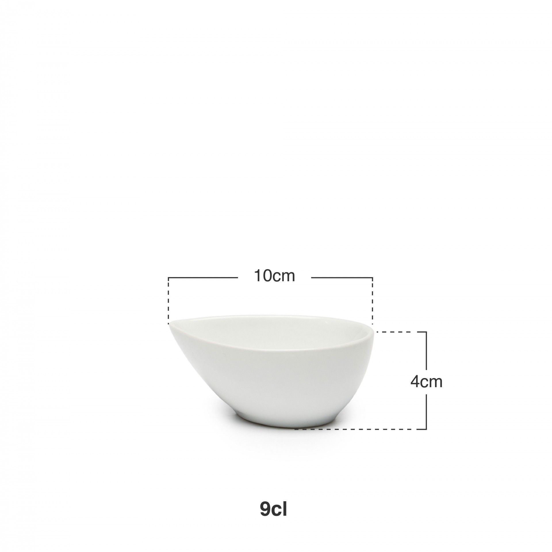 Taça Molho Porcelana Degustacion Branco 9cl 10X7.5X4cm