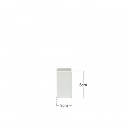 Paliteiro Porcelana Ming Branco 3X3X6cm Paliteiro Porcelana Ming Branco 3X3X6cm
