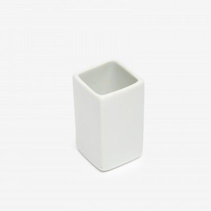 Paliteiro Porcelana Ming Branco 3X3X6cm Paliteiro Porcelana Ming Branco 3X3X6cm