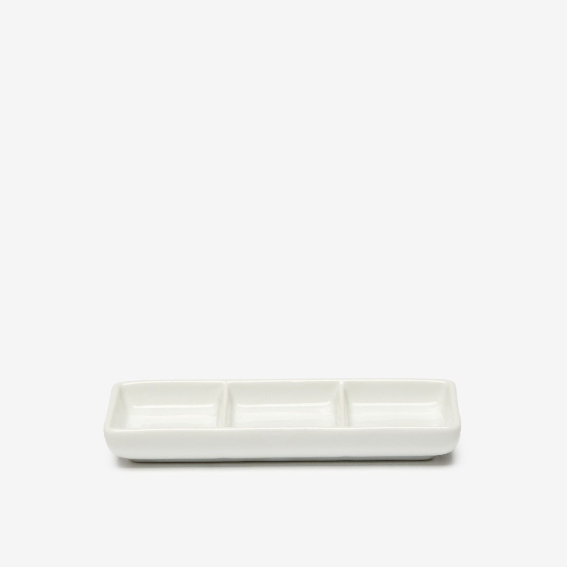 Prato Aperitivos Porcelana 3 Divisórias 15X6.3X2cm