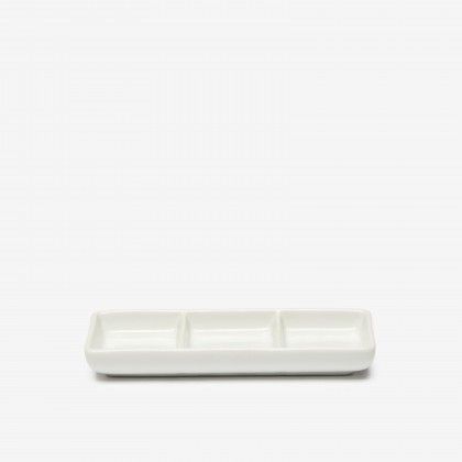 Prato Aperitivos Porcelana 3 Divisórias 15X6.3X2cm Prato Aperitivos Porcelana 3 Divisórias 15X6.3X2cm