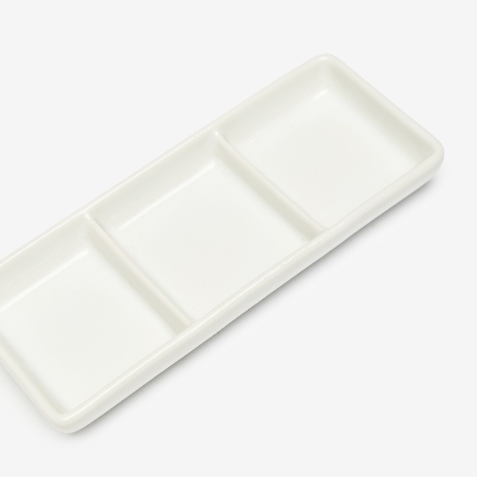 Prato Aperitivos Porcelana 3 Divisórias 15X6.3X2cm