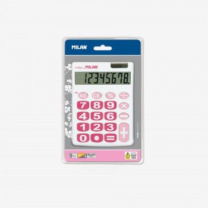 Calculadora Milan Branca Rosa 8 Digitos Calculadora Milan Branca Rosa 8 Digitos