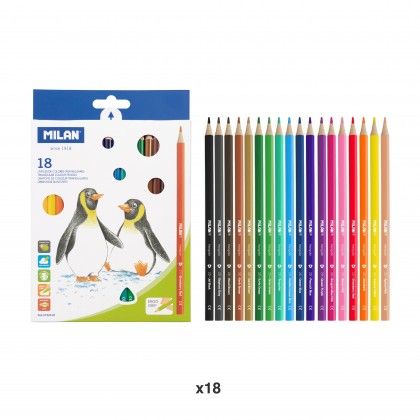 Lápis Cor Triangular Milan 18 Cores Lápis Cor Triangular Milan 18 Cores