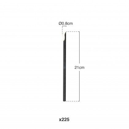 Palhinha Para Granizado Individual Preto �210X8mm Pack 250