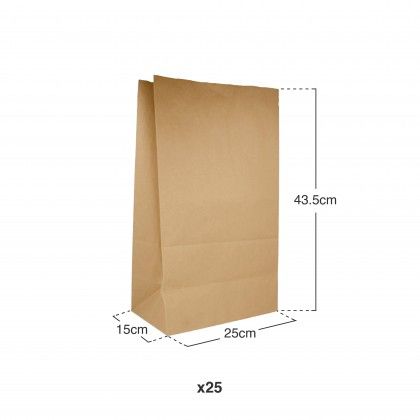 Embalagem 25 Sacos Kraft Catering Sem Asas 25X43.5cm