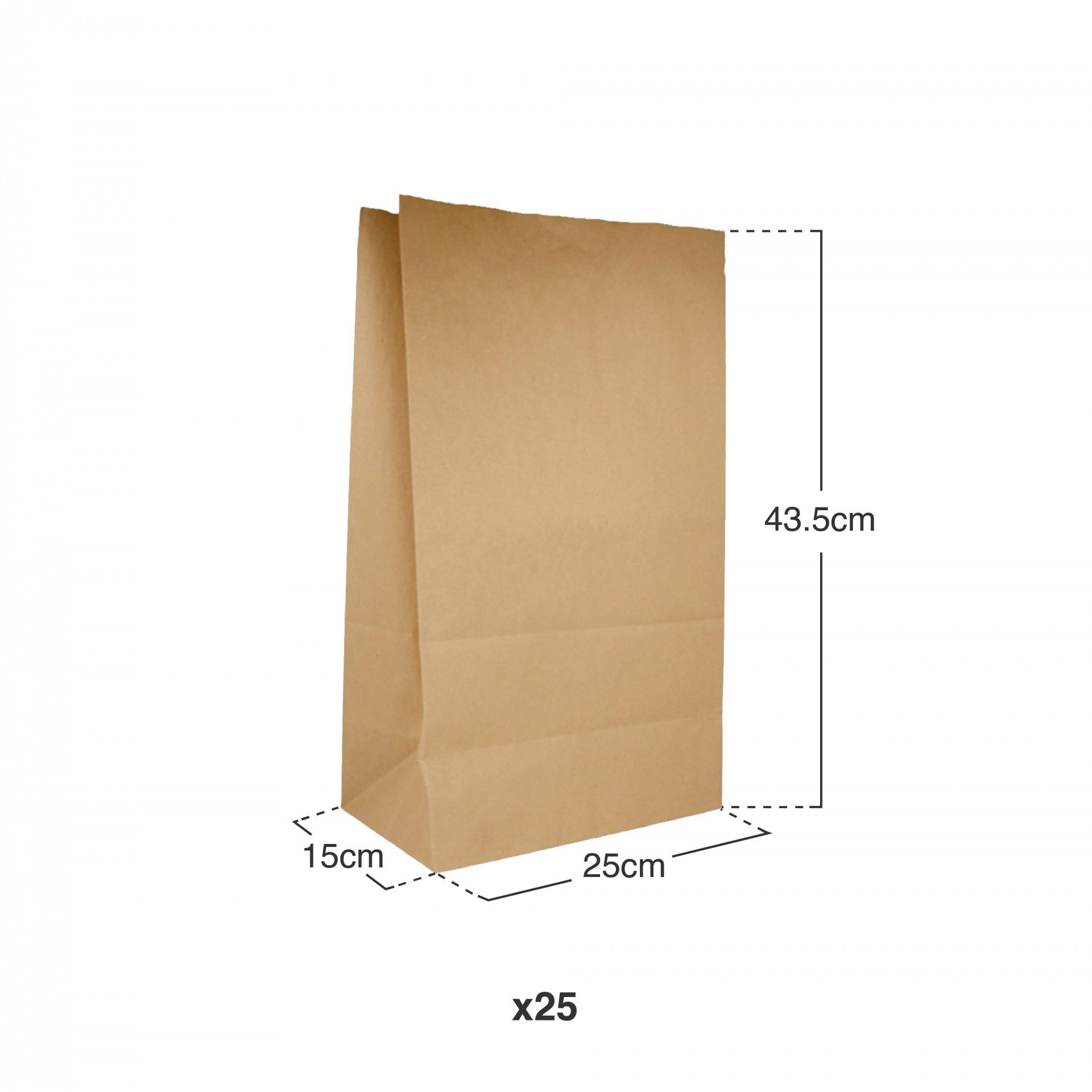 Embalagem 25 Sacos Kraft Catering Sem Asas 25X43.5cm