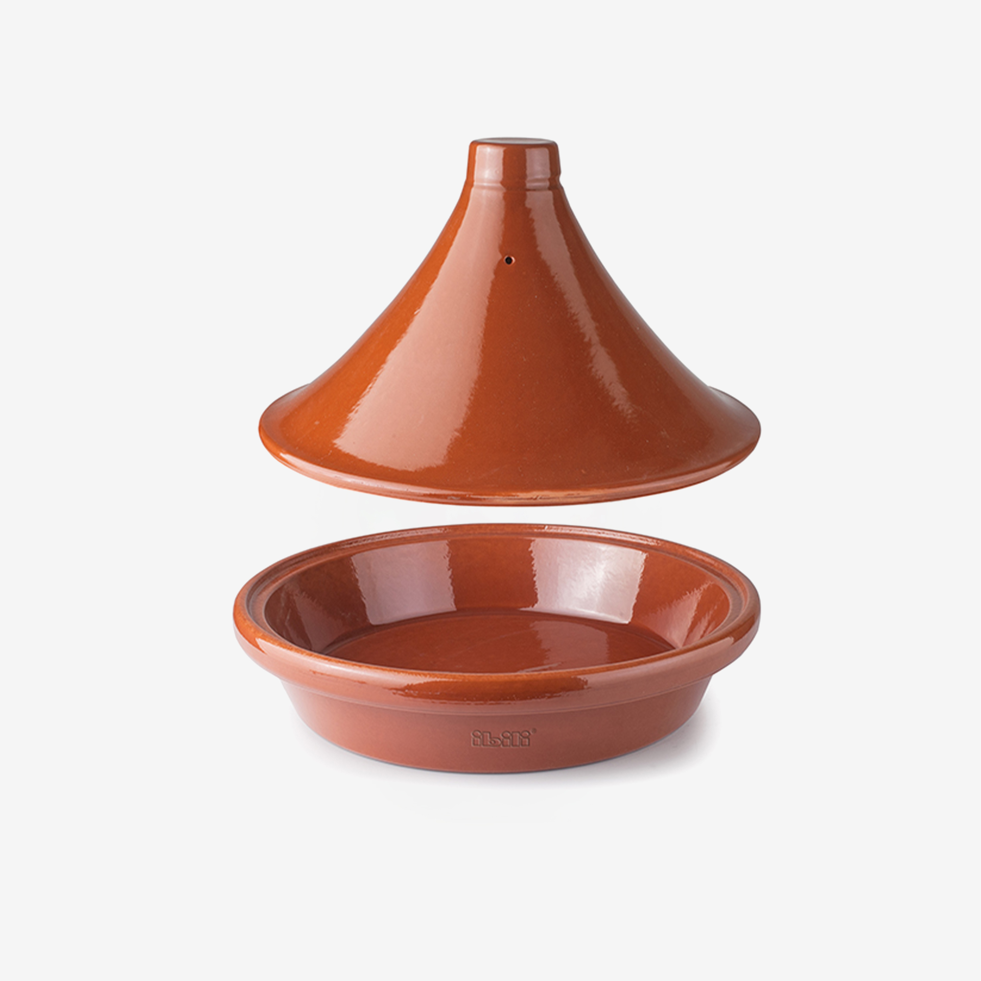 Tajine Barro Natural Esmaltado Castanho Ø28X19cm